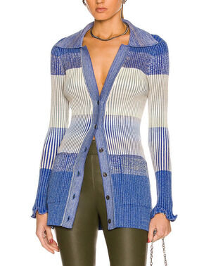 Simkhai Ribbed Blue Bianca Cardigan Size XS